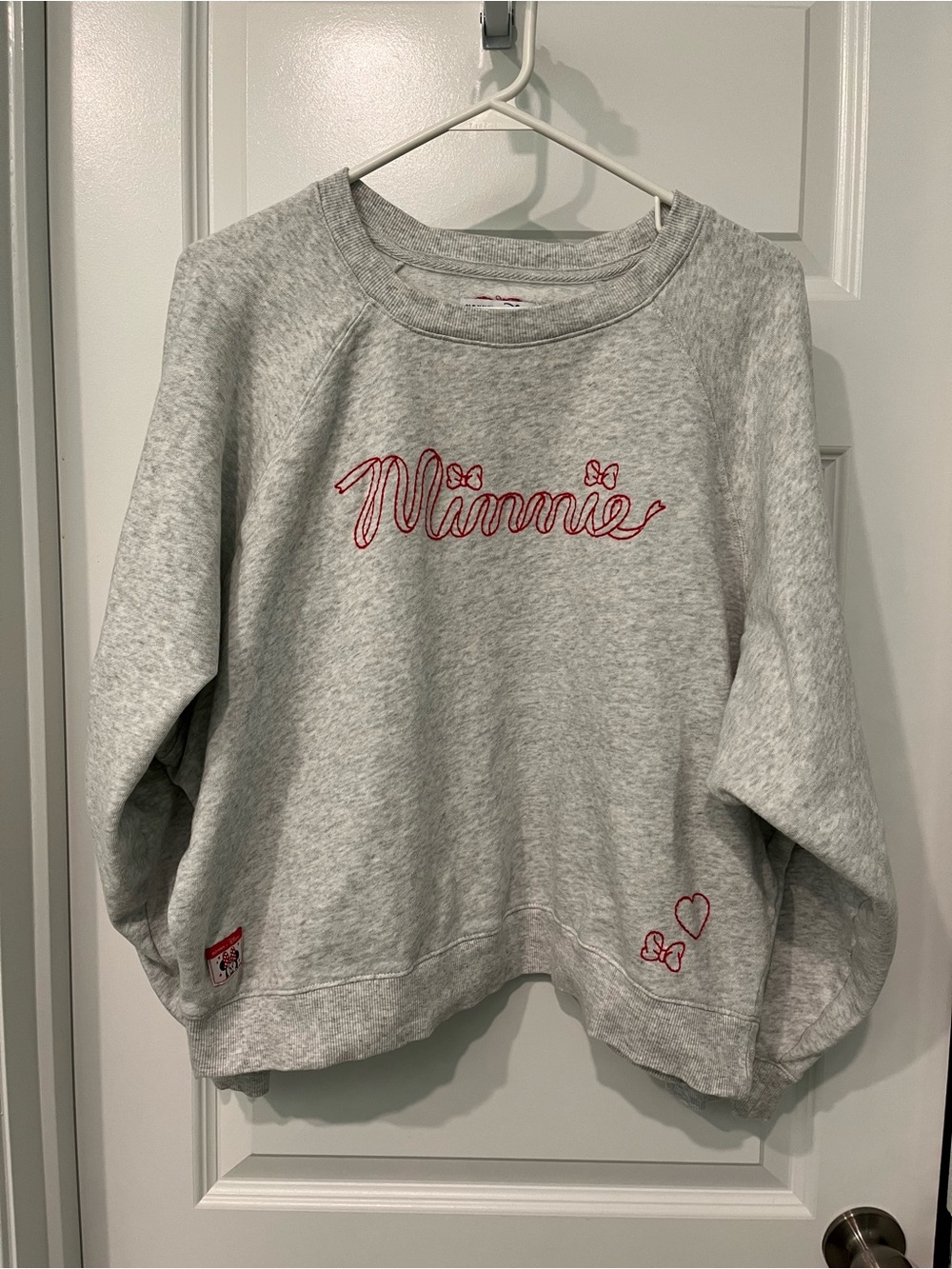 Minnie Embroidered Crewneck Sweatshirt - Gray by Old Navy